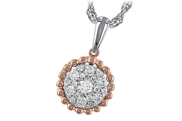 M226-56687: NECKLACE .33 TW (ROSE & WHITE GOLD)
