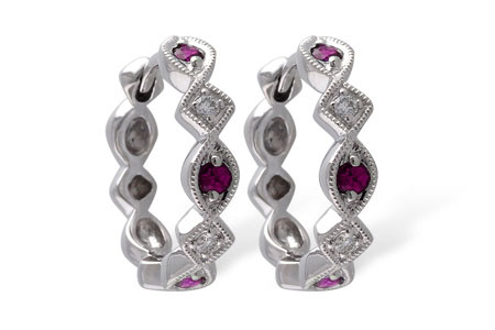 A037-45733: EARRINGS .20 RUBY .25 TGW