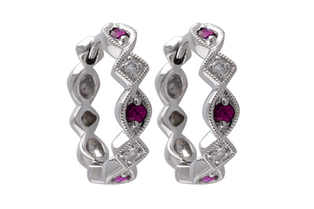 A037-45733: EARRINGS .20 RUBY .25 TGW