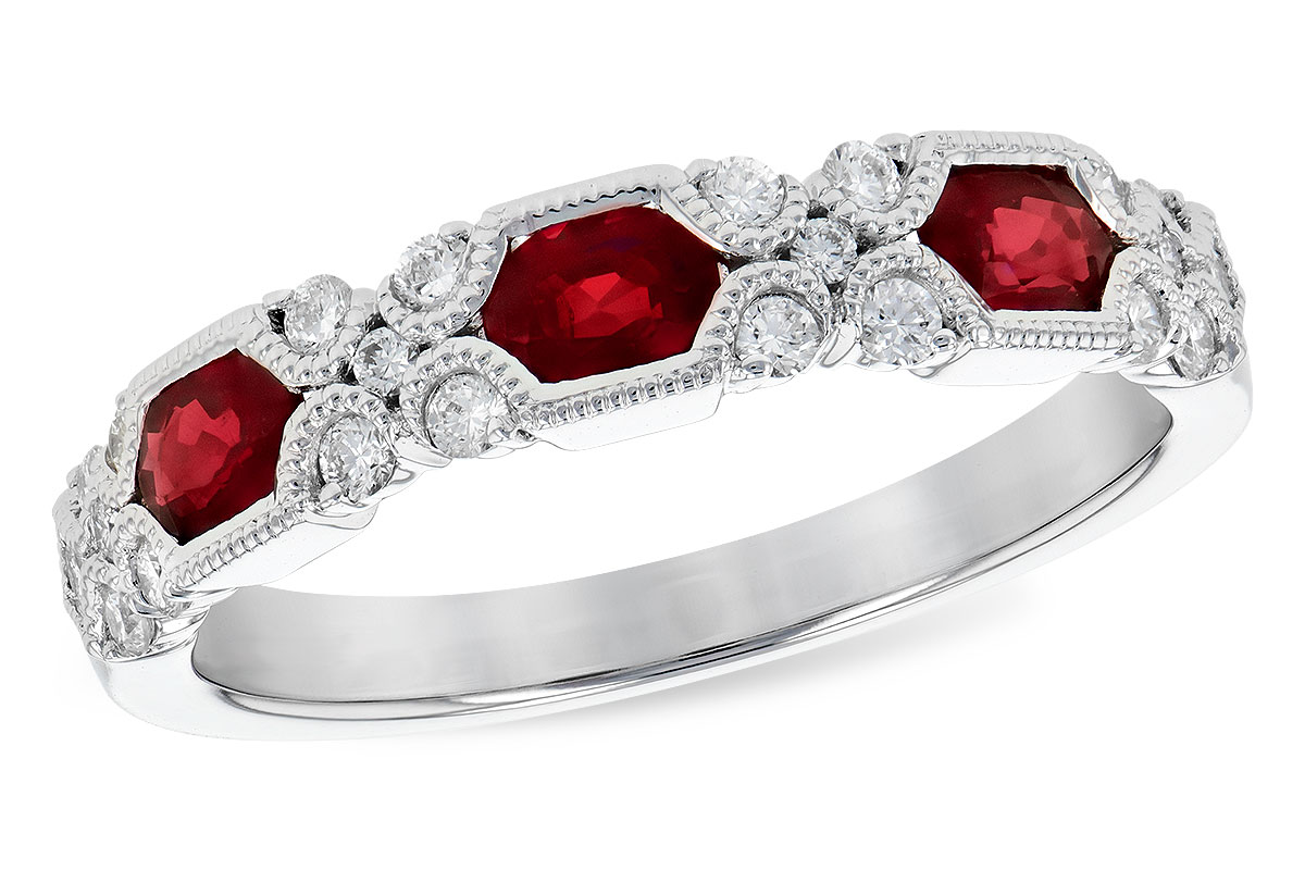 A309-31197: LDS WED RG .74 RUBY 1.00 TGW (4x3MM RUBY)