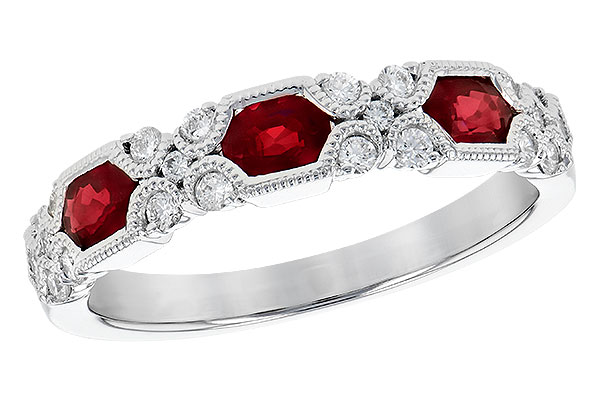 A309-31197: LDS WED RG .74 RUBY 1.00 TGW (4x3MM RUBY)