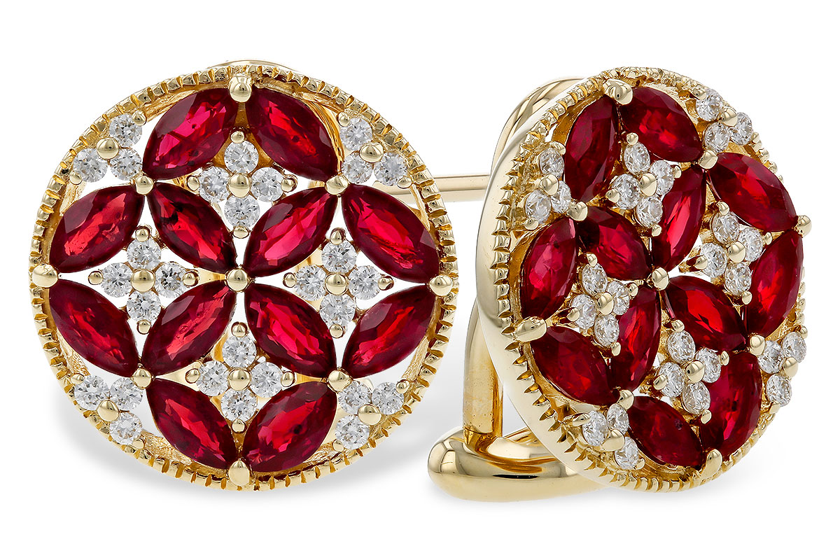 A311-10360: EARRINGS 2.07 TW RUBY 2.37 TGW