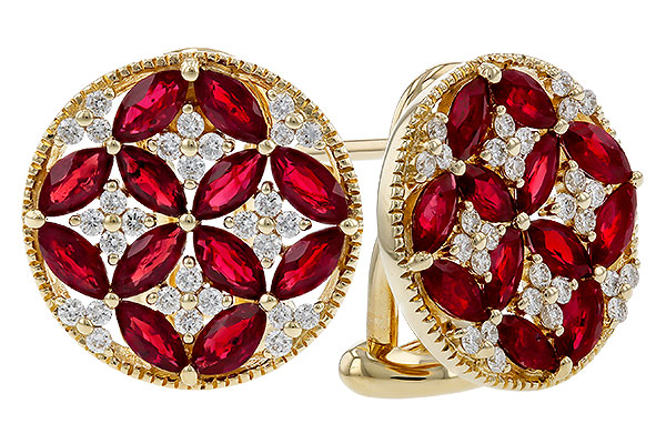 A311-10360: EARRINGS 2.07 TW RUBY 2.37 TGW