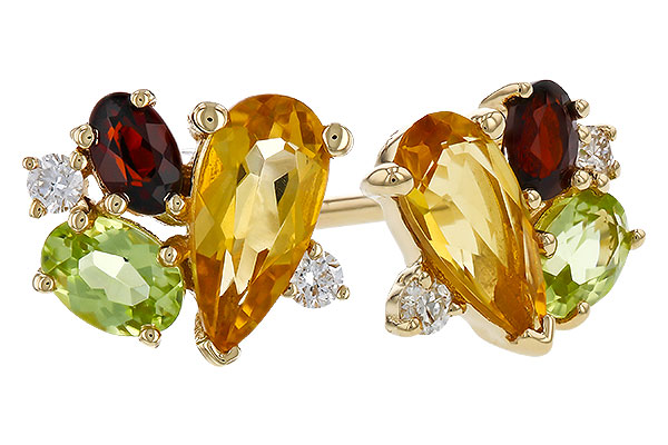 A311-12124: EARRINGS .66 SEMI PREC (CIT,PER,GAR) .70 TGW