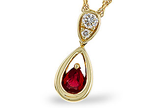 A311-12133: NECKLACE .20 RUBY .26 TGW (4x3 RUBY)