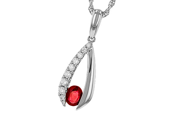 A311-13997: NECKLACE .34 RUBY .50 TGW (5x4 RUBY)