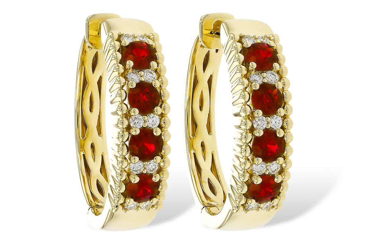A311-17615: EARRINGS .54 TW RUBY .66 TGW