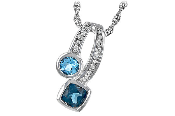 B225-72169: NECKLACE .91 TW BLUE TOPAZ 1.04 TGW