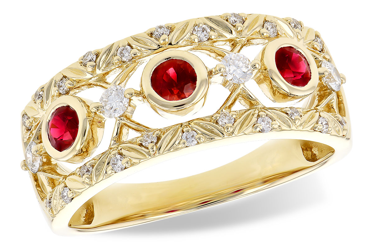 B309-33942: LDS WED RG .40 RUBY .63 TGW