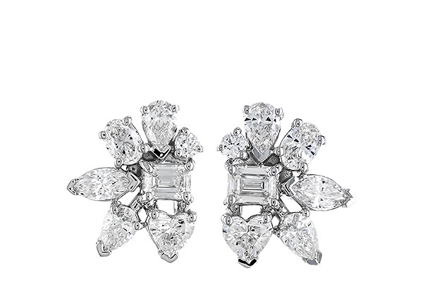 B310-24869: EARRINGS .90 TW FANCY CUT DIAS