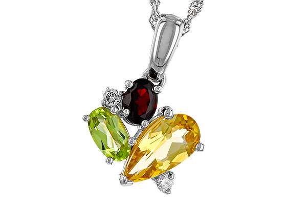 B311-12124: NECKLACE .79 SEMI PREC (CIT,PER,GAR) .82 TGW