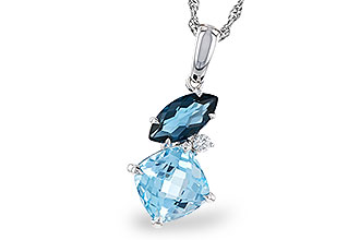 B311-13006: NECKLACE 2.37 TW BLUE TOPAZ 2.40 TGW