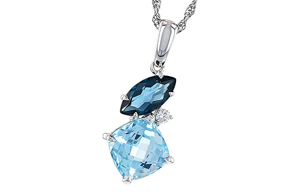 B311-13006: NECKLACE 2.37 TW BLUE TOPAZ 2.40 TGW