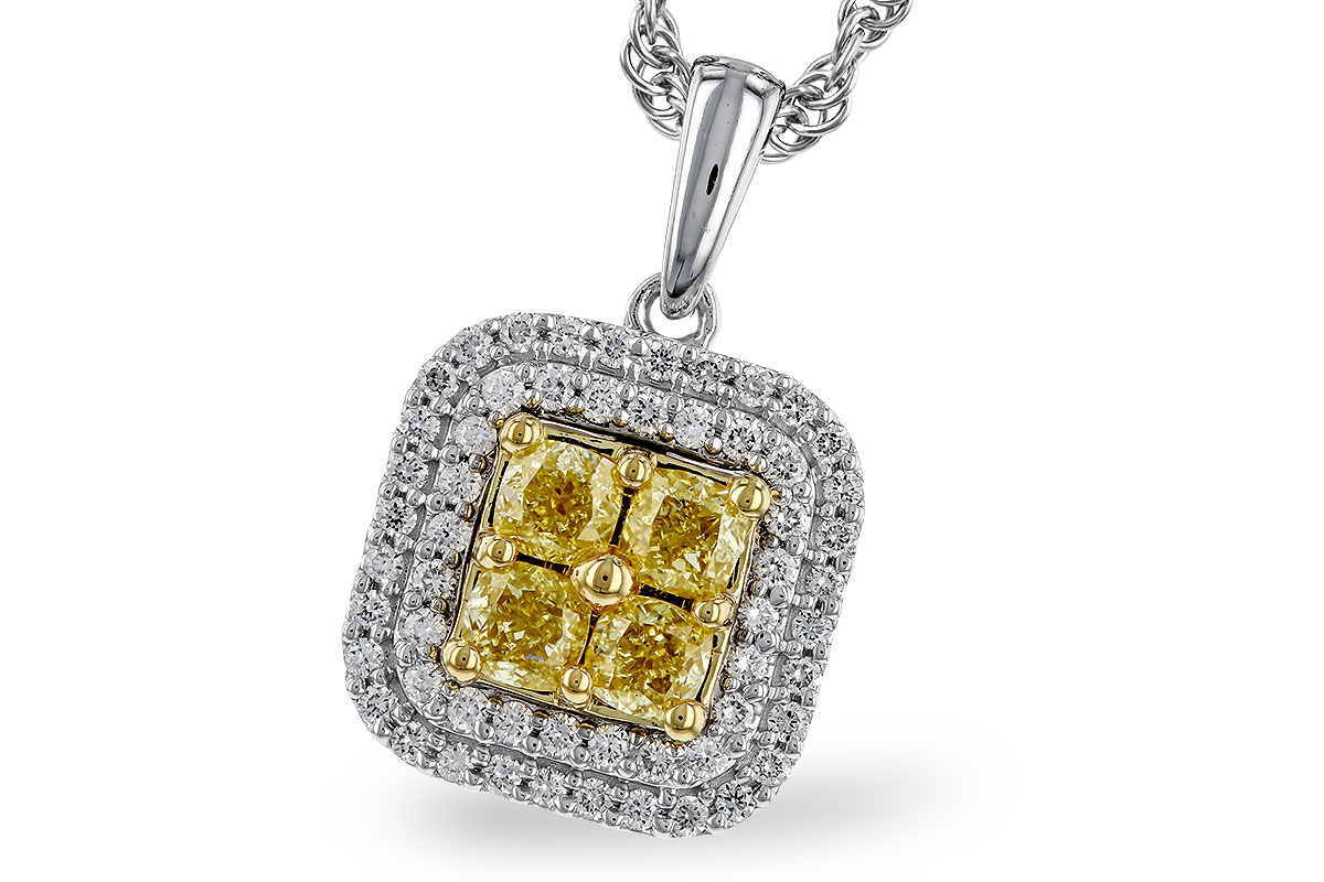 B311-13033: NECK .52 FANCY YELLOW DIAMONDS .72 TW