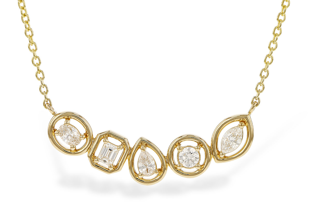 B311-15742: NECKLACE .50 TW FANCY CUT DIAS (18")