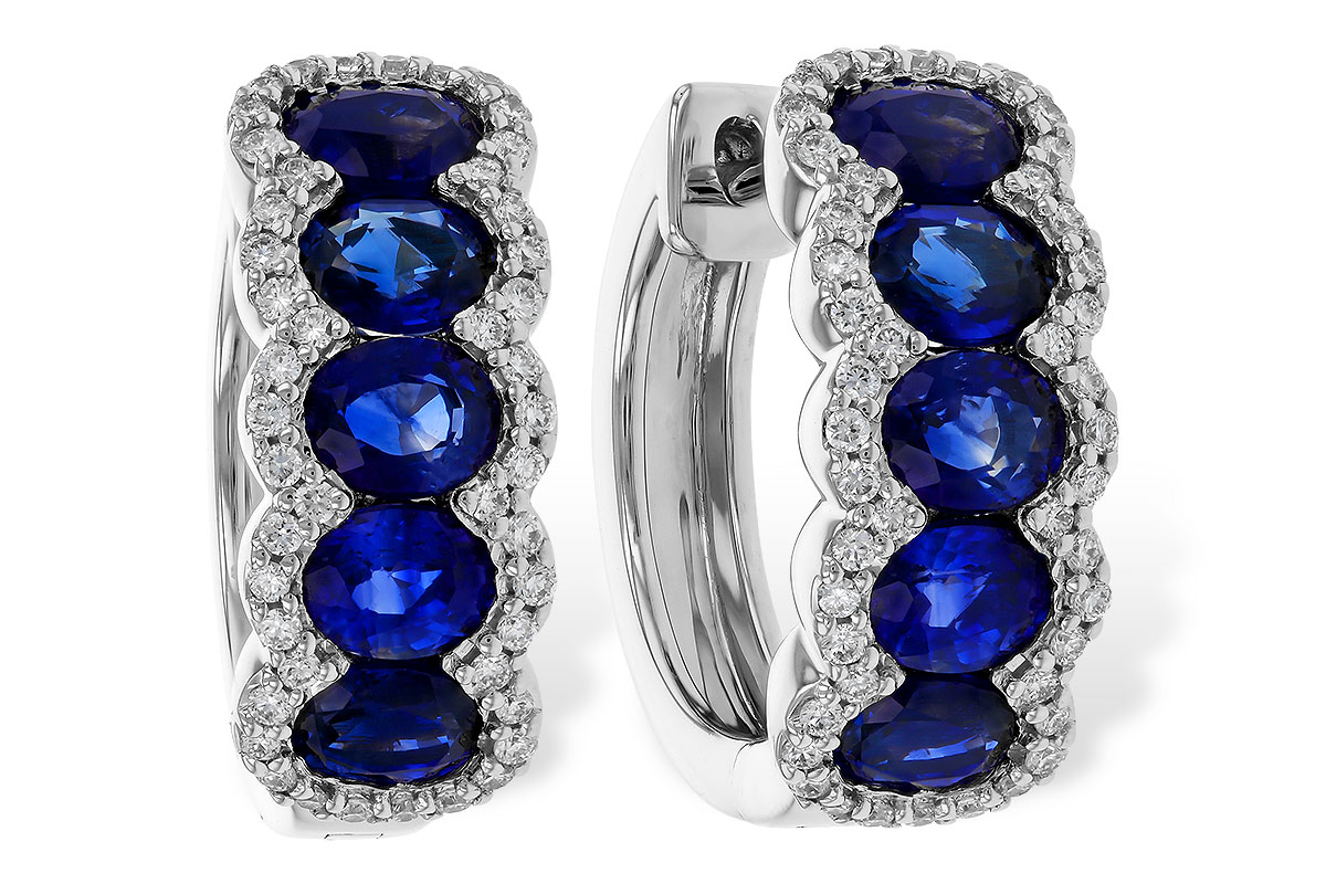 B311-16642: EARRINGS 2.32 TW SAPPHIRE 2.57 TGW