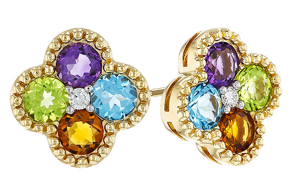 B311-17588: EARRINGS 1.88 SEMI-PREC (AMY,BT,CIT,PER) 1.93 TGW