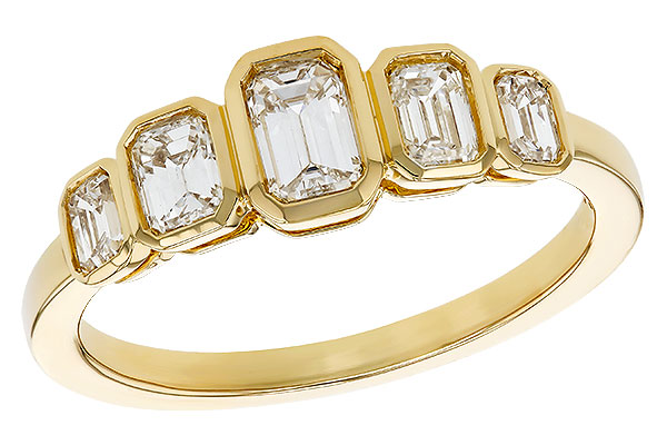 B311-17606: LDS DIA WED RG .90 TW EMERALD CUTS