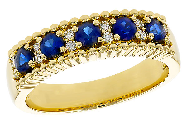 B311-17615: LDS WED RG .64 TW SAPPHIRE .76 TGW
