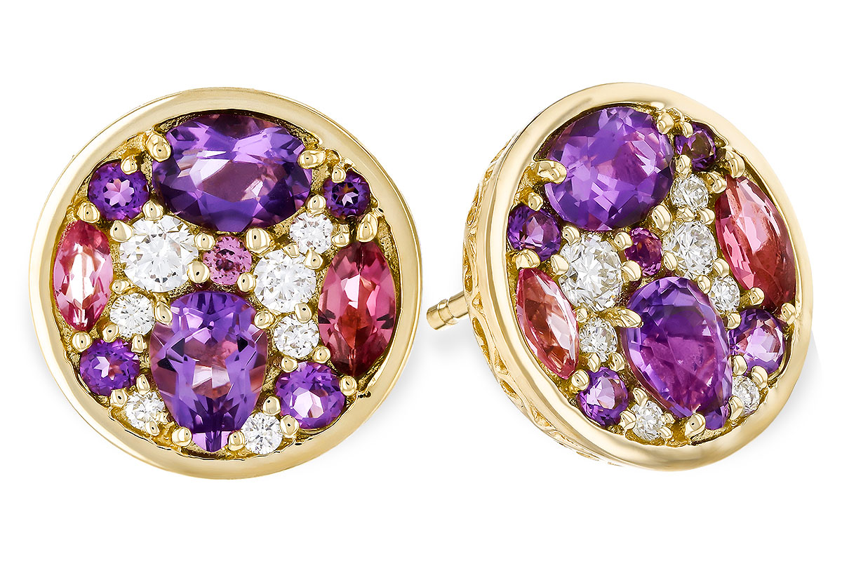 B311-17633: EARR .82 TW SEMI-PRECIOUS (P.TOUR, AMY) .98 TGW