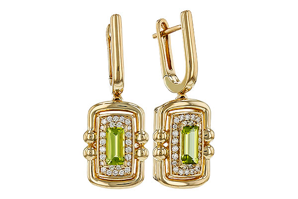B312-00324: EARRINGS .71 TW PERIDOT .88 TGW (6x3MM PER)
