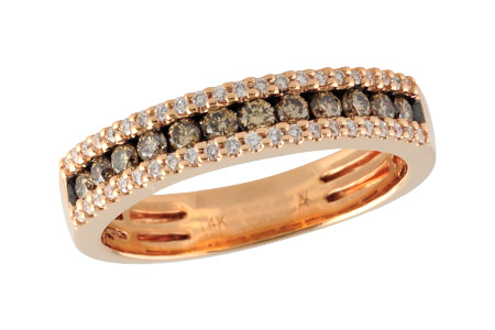 C223-84842: LDS WED RG .33 BROWN DIAS .49 TW