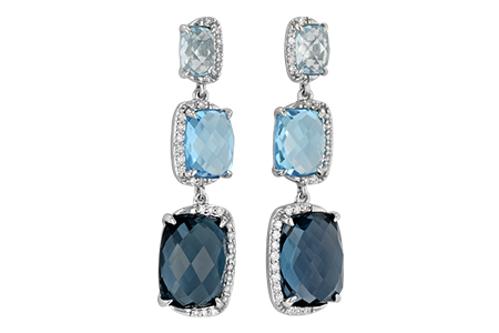 C224-79415: EARR 12.37 BLUE TOPAZ 12.66 TGW