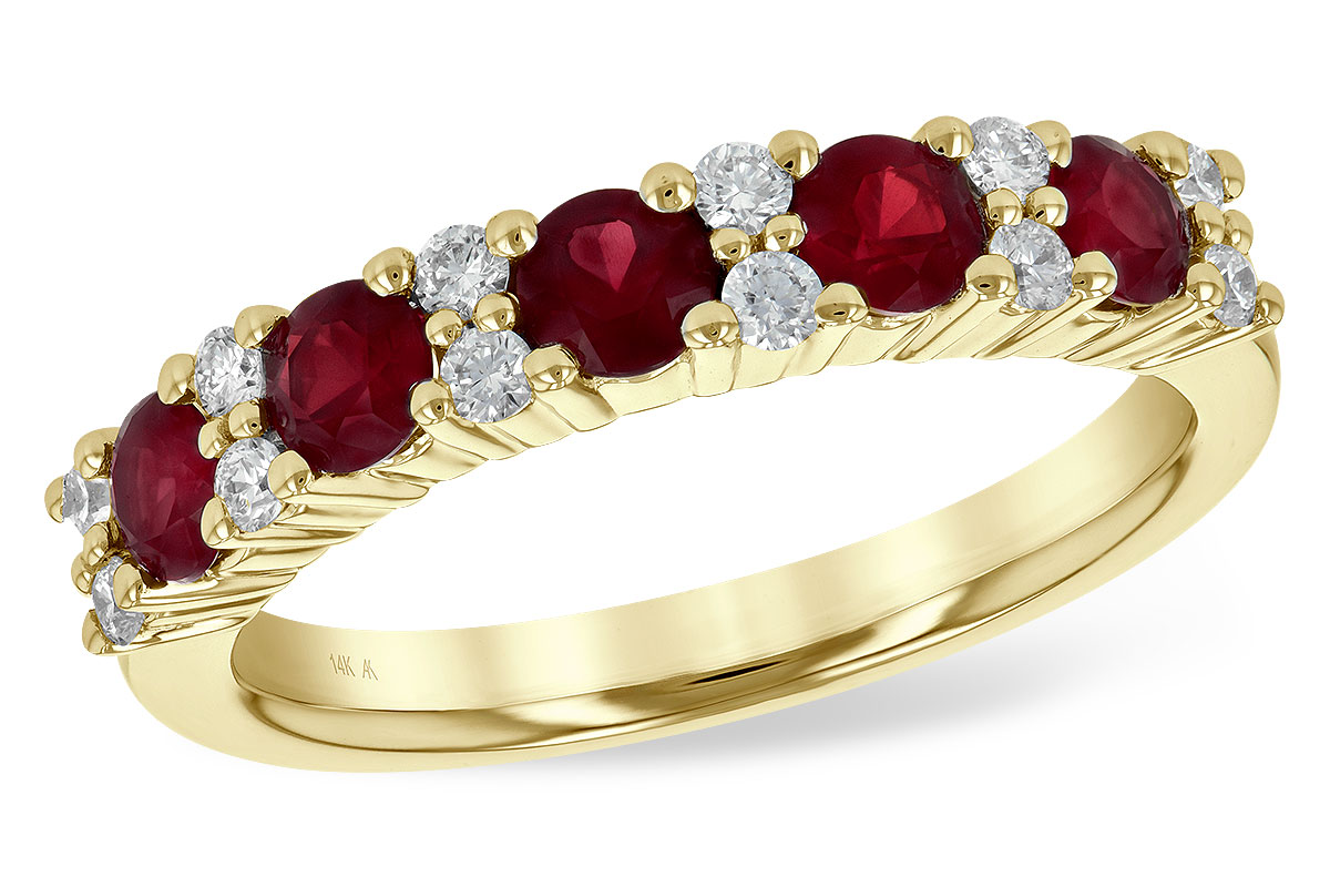 C226-55815: LDS WED RG .88 RUBY 1.12 TGW