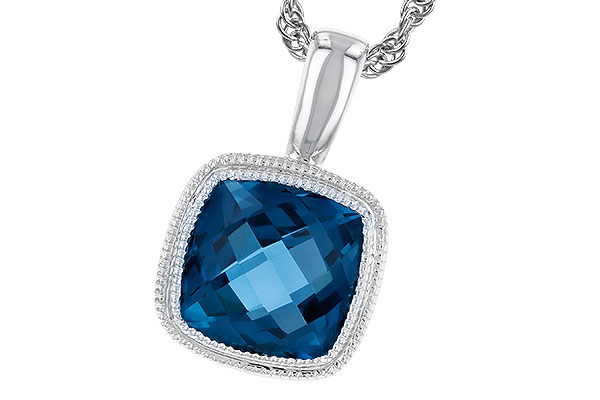 C310-23006: NECKLACE 1.10 CT LONDON BLUE TOPAZ