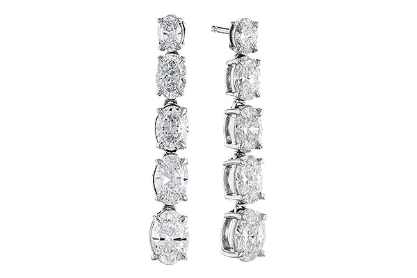 C310-24842: EARRINGS 1.90 TW OVAL DIAMONDS