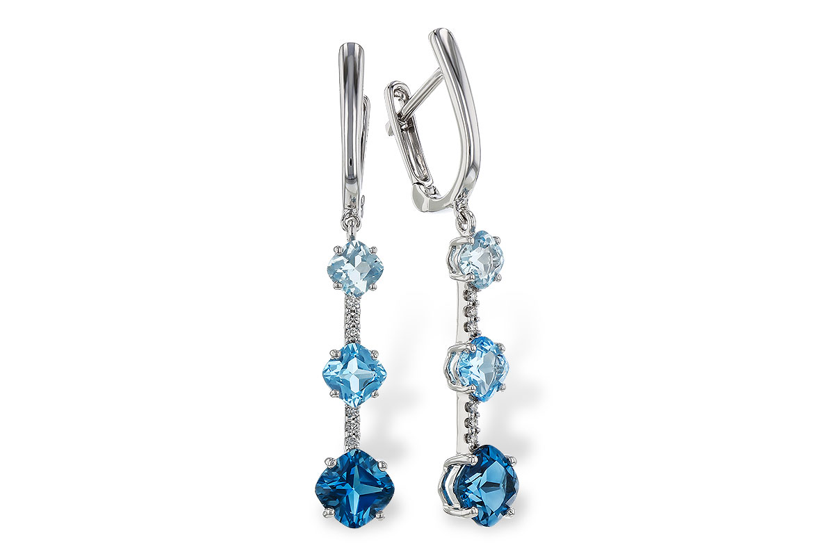 C311-10342: EARRINGS 2.41 TW BLUE TOPAZ 2.45 TGW