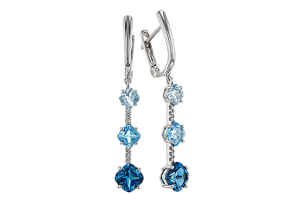 C311-10342: EARRINGS 2.41 TW BLUE TOPAZ 2.45 TGW