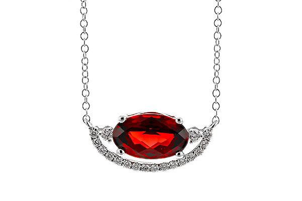 C311-11242: NECKLACE 1.94 GARNET 2.08 TGW (10x6MM GAR / 18")