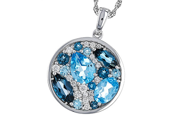 C311-13033: NECKLACE 2.31 TW BLUE TOPAZ 2.48 TGW