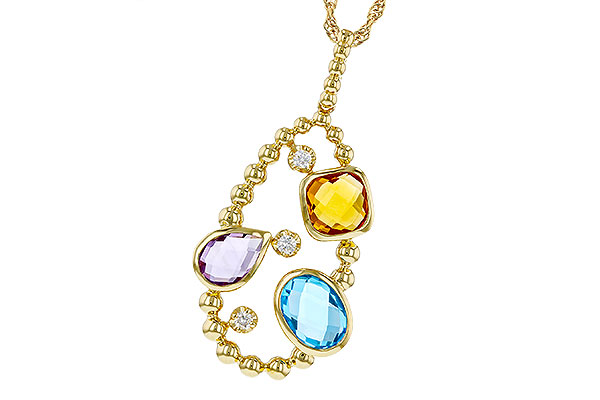 C311-13042: NECKLACE 3.04 TW SEMI-PREC 3.14 TGW (BT,AMY,CIT)