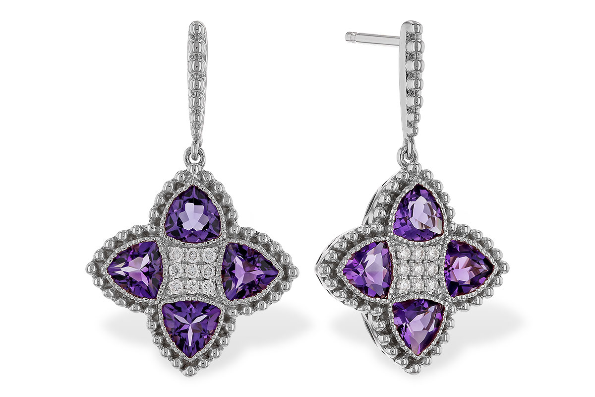 C311-13915: EARRINGS 1.41 AMETHYST 1.50 TGW