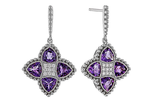C311-13915: EARRINGS 1.41 AMETHYST 1.50 TGW
