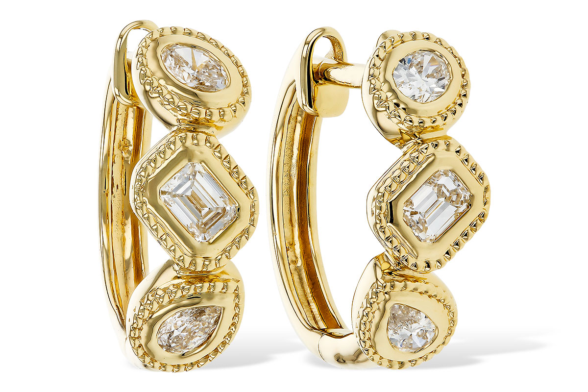 C311-16715: EARRINGS .42 TW FANCY CUT DIAS