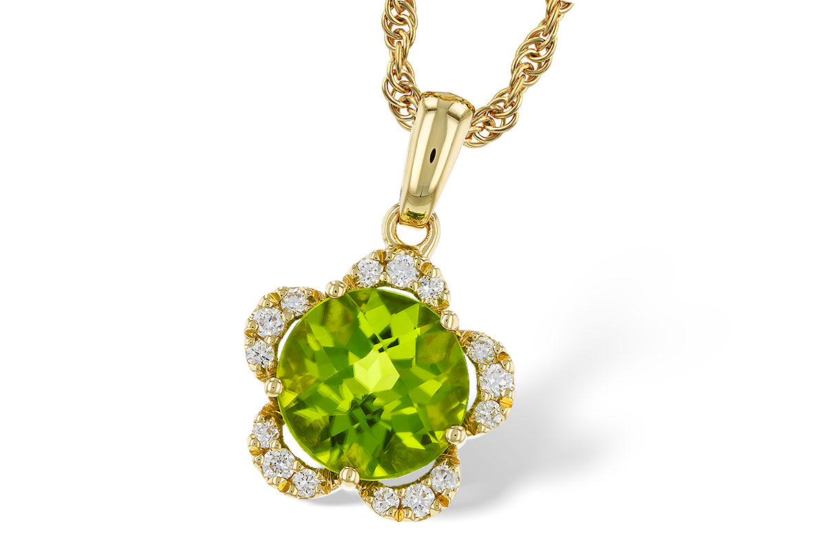 C311-17560: NECKLACE 2.16 PERIDOT 2.28 TGW (8MM RD)