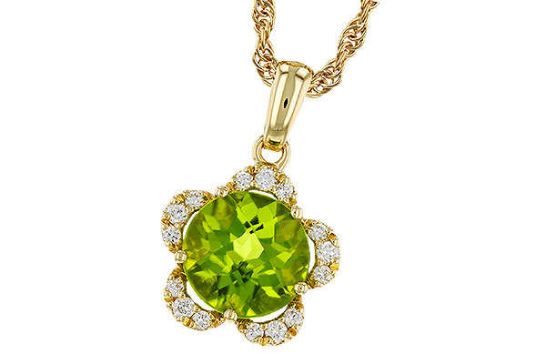 C311-17560: NECKLACE 2.16 PERIDOT 2.28 TGW (8MM RD)