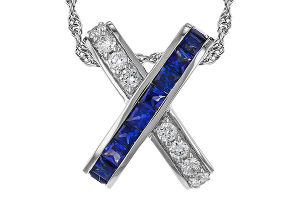 C311-17578: NECKLACE .60 TW SAPPHIRE .77 TGW