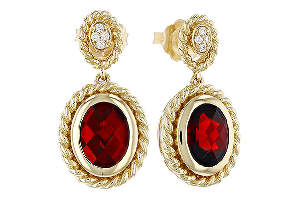 C312-00315: EARRINGS 2.85 GARNET 2.89 TGW (8x6MM GAR)