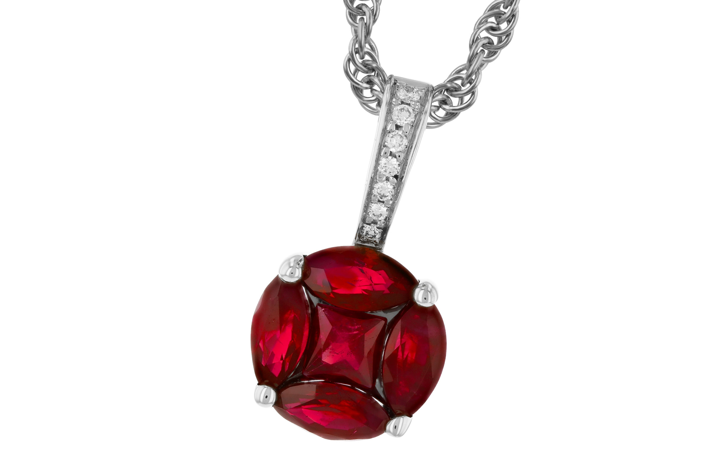 C312-00351: NECKLACE .80 RUBY .82 TW