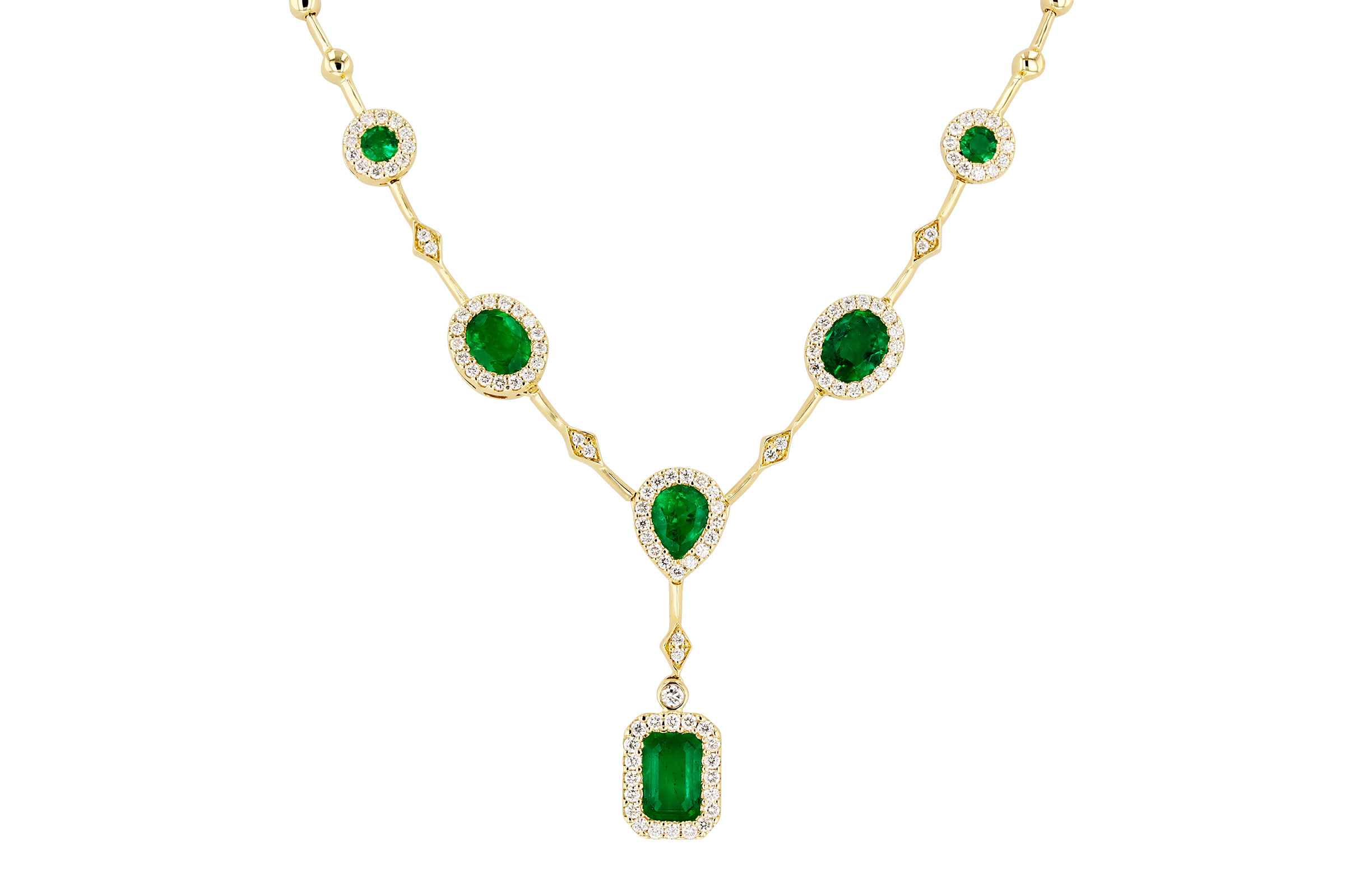 C312-02097: NECKLACE 1.66 TW EMERALD 2.08 TGW (17")