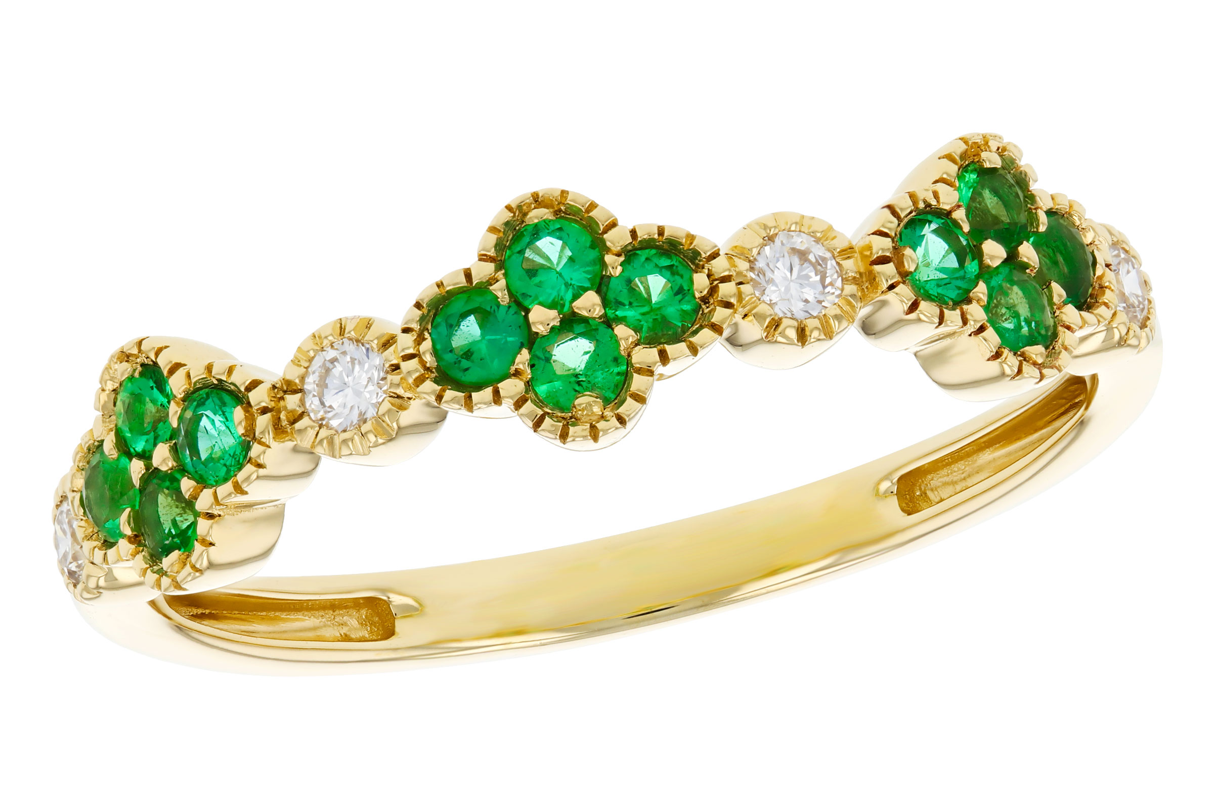 C312-03024: LDS WED RG .18 TW EMERALD .26 TGW