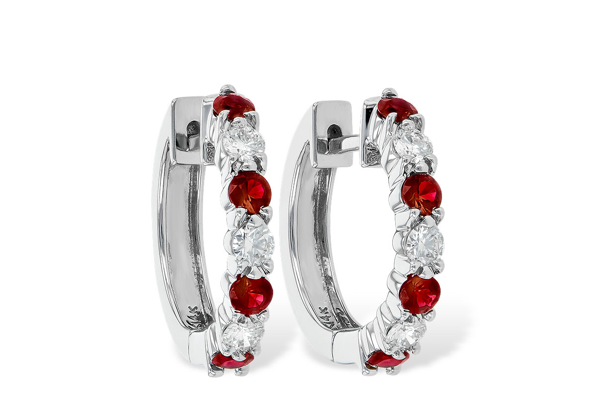 D037-48478: EARRINGS .64 RUBY 1.05 TGW