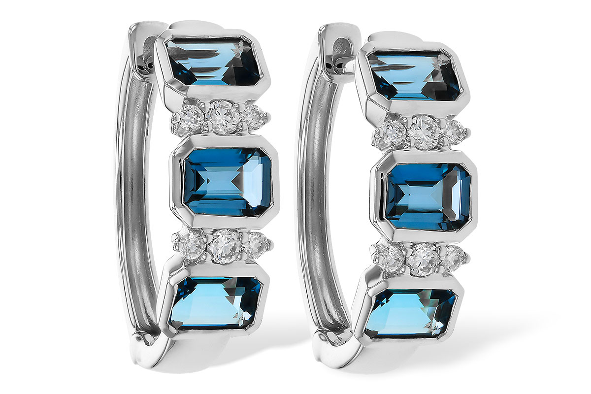 D311-11251: EARRINGS 1.37 TW LONDON BLUE TOPAZ 1.48 TGW