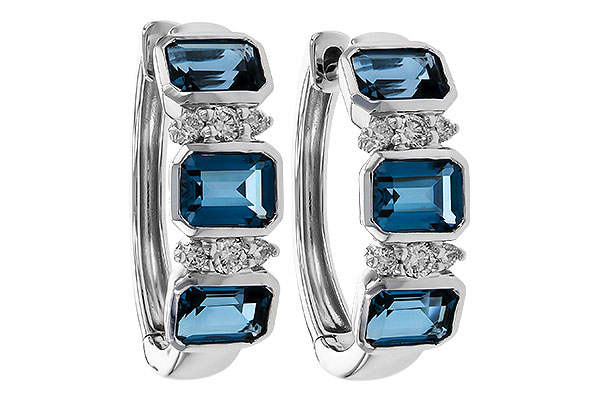 D311-11251: EARRINGS 1.37 TW LONDON BLUE TOPAZ 1.48 TGW