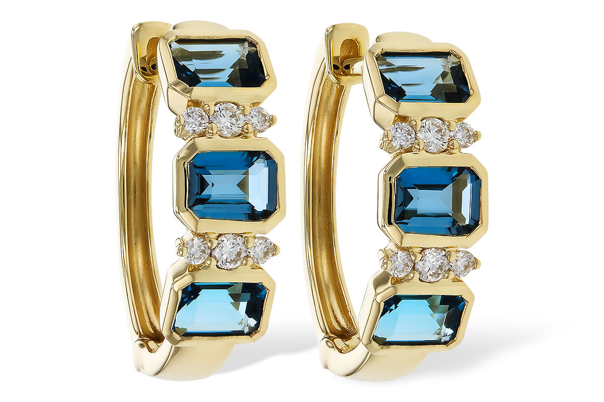 D311-11251: EARRINGS 1.37 TW LONDON BLUE TOPAZ 1.48 TGW