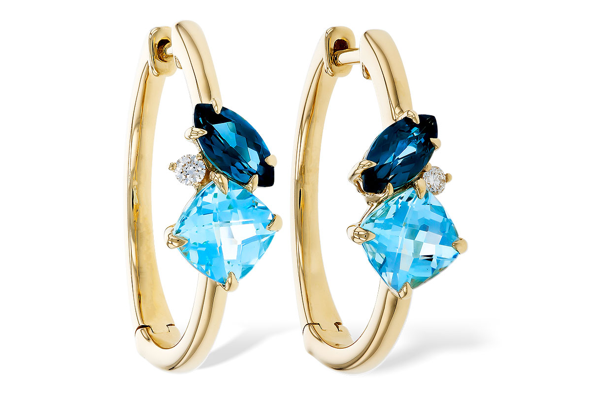 D311-13006: EARRINGS 1.82 TW BLUE TOPAZ 1.86 TGW